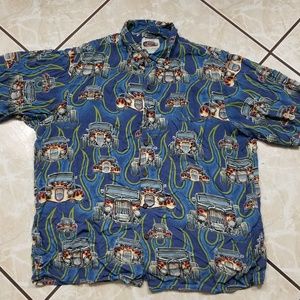 Reyn Spooner Art Of Eddy Hot Rod Button Shirt L